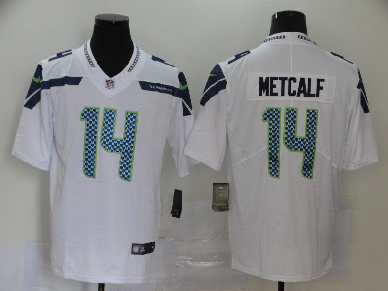 Men Seattle Seahawks 14 Metcalf White Nike Vapor Untouchable Stitched Limited NFL Jerseys